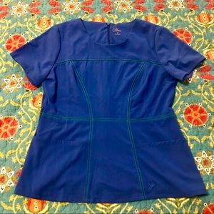 JAANUU Contrast Stitch Scrub Top